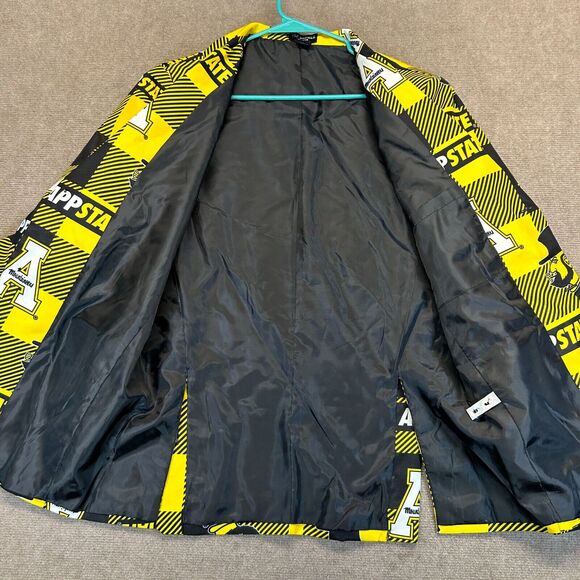 Appalachian State Blazer Jacket Size Small Gold Black Plaid AOP Yosef Top Drawer - Picture 6 of 11